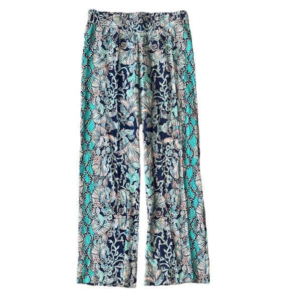 Lilly Pulitzer Bal Harbour Palazzo Pants in Lapis Lazuli Women Small - Picture 2 of 11